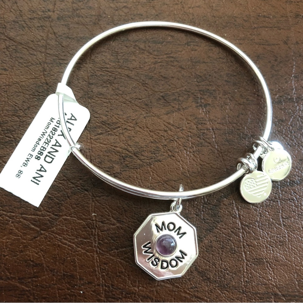 Alex & Ani silver tone bangle bracelet - “Mom Wisdom”